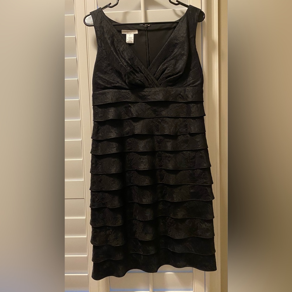 London Times Dress Black Layered Sleeveless Formal Party Size‎ 8